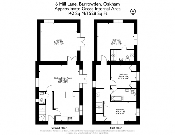 Floor Plan Image for 3 Bedroom Cottage for Sale in Mill Lane, Barrowden, Rutland