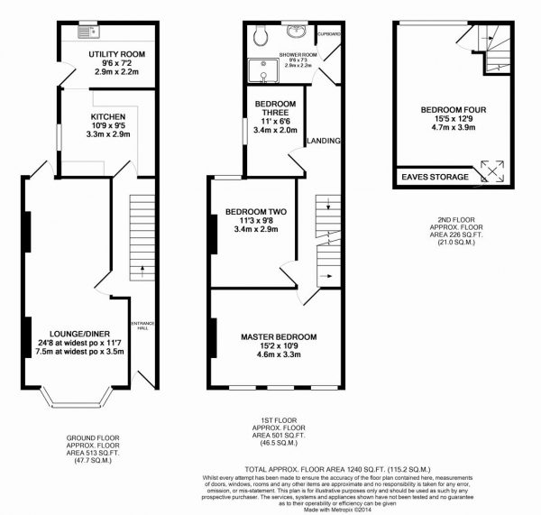 Floor Plan Image for 4 Bedroom Terraced House for Sale in Springfield Road, Welling