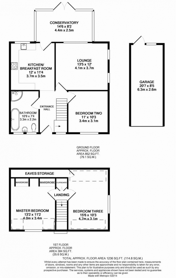 Floor Plan Image for 3 Bedroom Semi-Detached Bungalow for Sale in Bunkers Hill, Belvedere