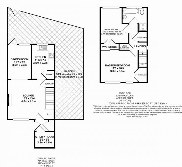 Floor Plan Image for 2 Bedroom End of Terrace House for Sale in Polebrook Road, London