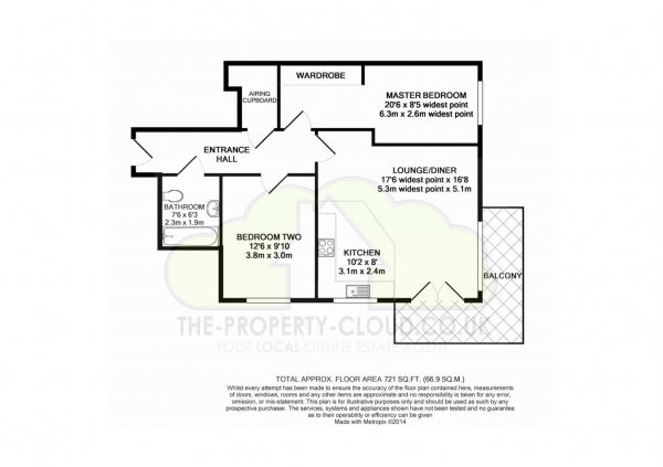 Floor Plan Image for 2 Bedroom Apartment to Rent in Vickers Lane, Dartford