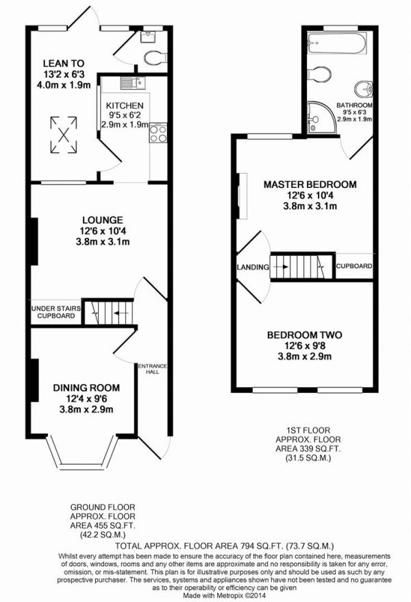 Floor Plan Image for 2 Bedroom Terraced House for Sale in Napier Road, Northfleet, Gravesend