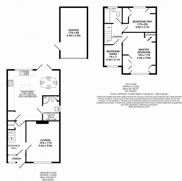 Floor Plan for 3 Bedroom Semi-Detached House for Sale in Cerne Road, Gravesend, DA12, 4BL - Guide Price &pound315,000