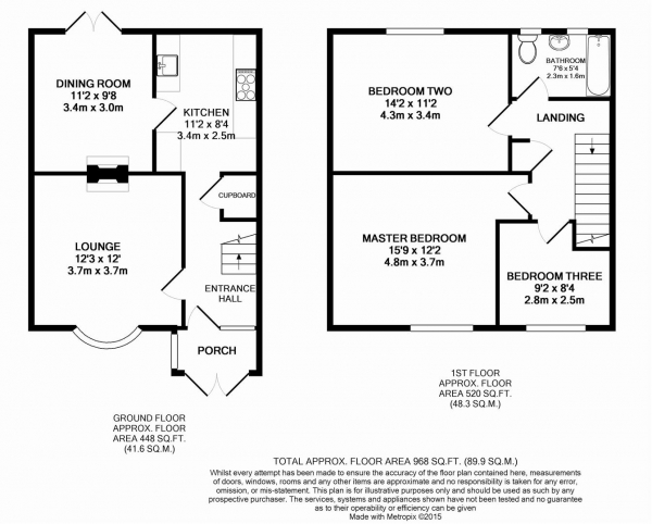 Floor Plan Image for 3 Bedroom Property for Sale in Lynden Way, Swanley