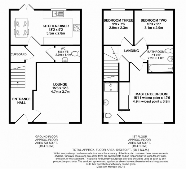 Floor Plan Image for 3 Bedroom Property for Sale in Rainbow Road, Erith