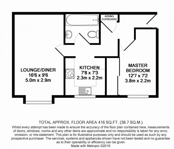 Floor Plan Image for 1 Bedroom Flat for Sale in Nuxley Road, Belvedere