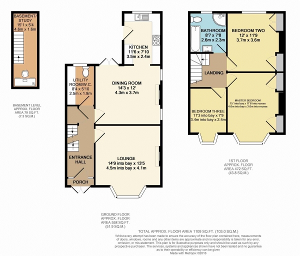 Floor Plan Image for 3 Bedroom End of Terrace House for Sale in Blunts Road, London