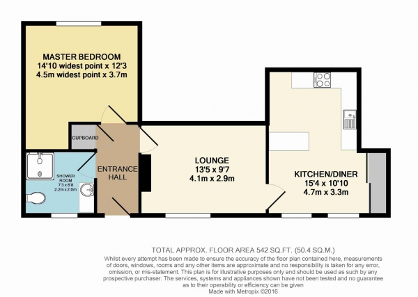 Floor Plan Image for 1 Bedroom Flat for Sale in Old Road, Dartford