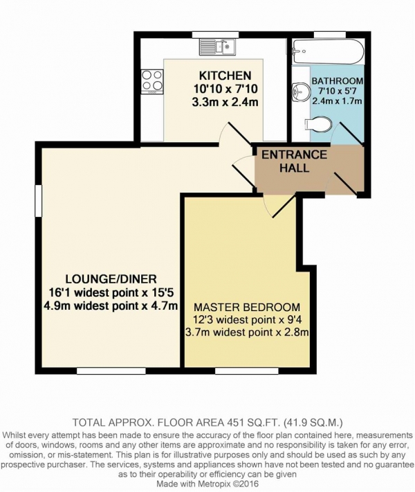 Floor Plan Image for 1 Bedroom Flat for Sale in Grinstead Road, London