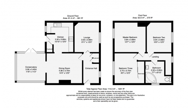 Floor Plan Image for 3 Bedroom Semi-Detached House to Rent in Milton Road, Swanscombe