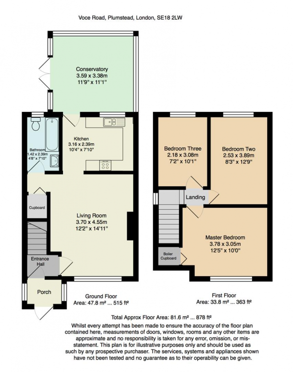 Floor Plan Image for 3 Bedroom Semi-Detached House for Sale in Voce Road, London