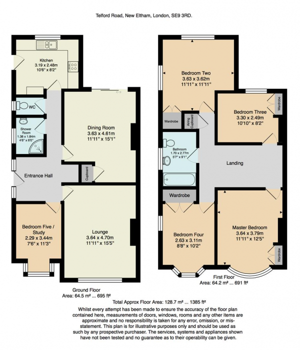 Floor Plan Image for 4 Bedroom Property for Sale in Telford Road, London