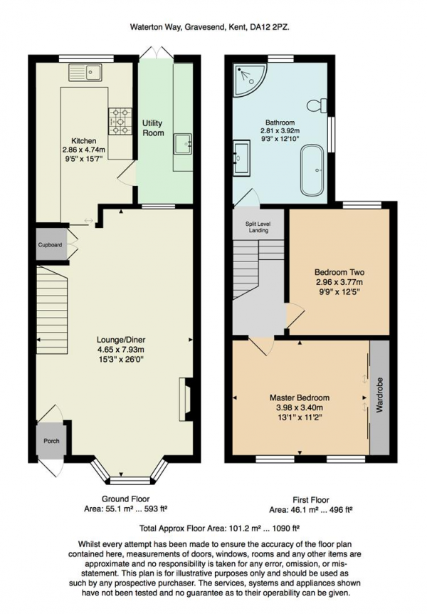 Floor Plan Image for 2 Bedroom Property for Sale in Waterton Avenue, Gravesend