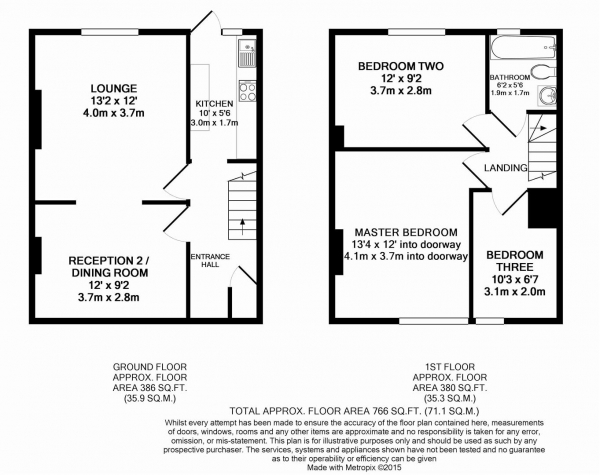 Floor Plan Image for 3 Bedroom Property for Sale in Dunkery Road, London