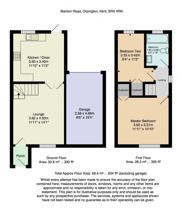 Floor Plan Image for 2 Bedroom End of Terrace House for Sale in Stanton Close, Orpington