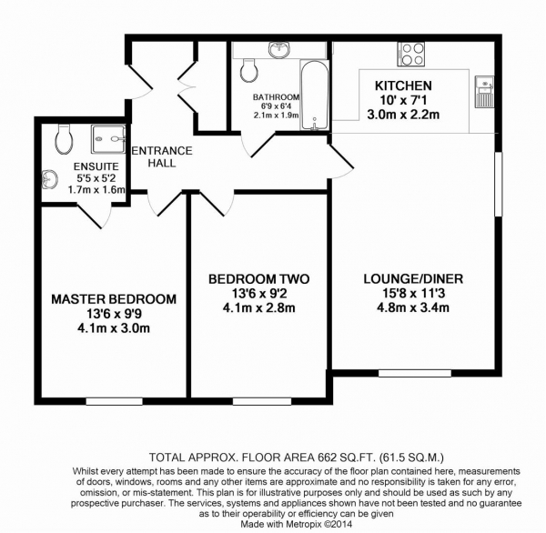 Floor Plan Image for 2 Bedroom Flat for Sale in Dulcie Close, Greenhithe