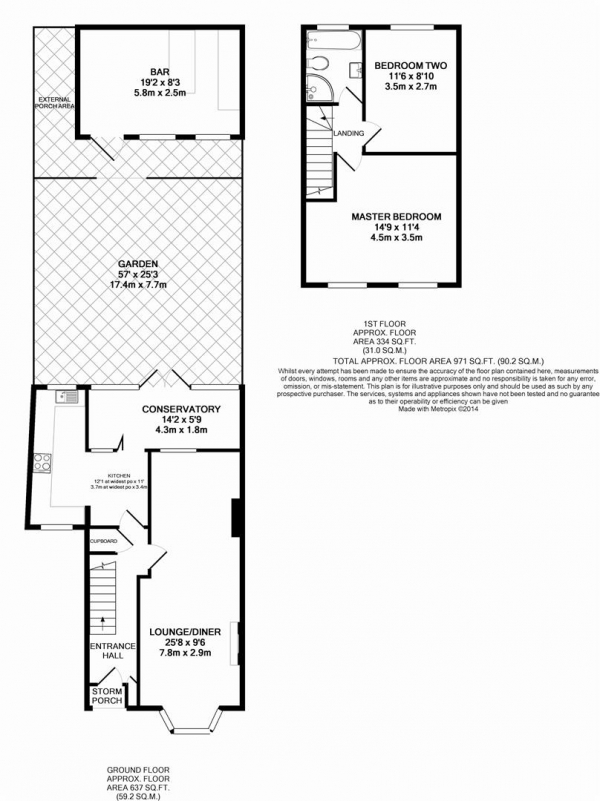 Floor Plan Image for 2 Bedroom End of Terrace House for Sale in Elsa Road, Welling