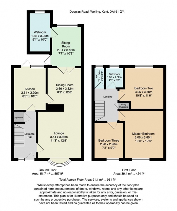 Floor Plan Image for 3 Bedroom Terraced House for Sale in Douglas Road, Welling