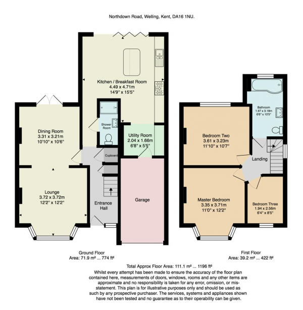 Floor Plan Image for 3 Bedroom Semi-Detached House for Sale in Northdown Road, Welling