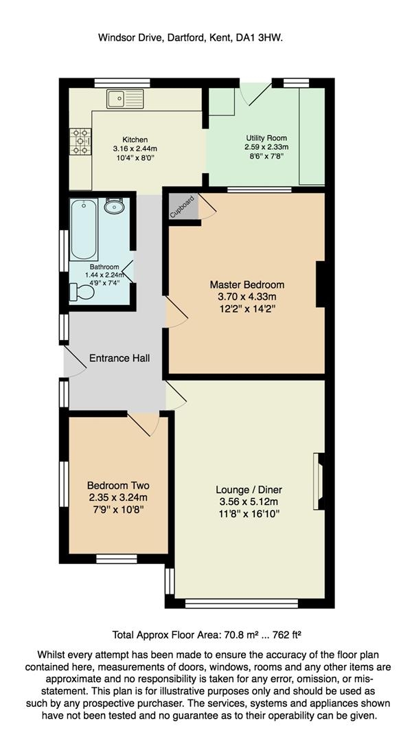 Floor Plan Image for 2 Bedroom Maisonette for Sale in Windsor Drive, Dartford