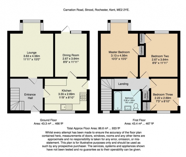 Floor Plan Image for 3 Bedroom Property for Sale in Carnation Road, Rochester