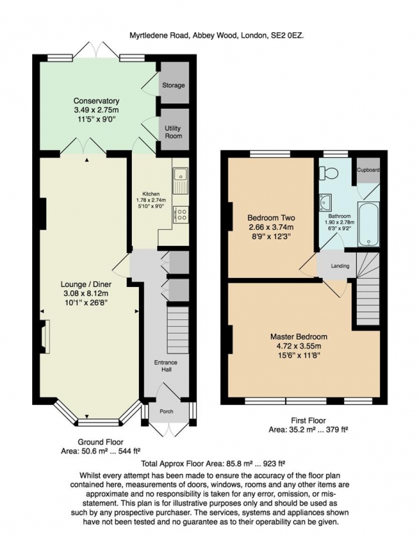 Floor Plan Image for 2 Bedroom Property for Sale in Myrtledene Road, London