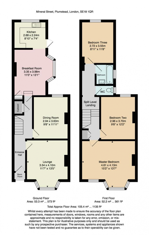 Floor Plan Image for 3 Bedroom Property for Sale in Mineral Street, London