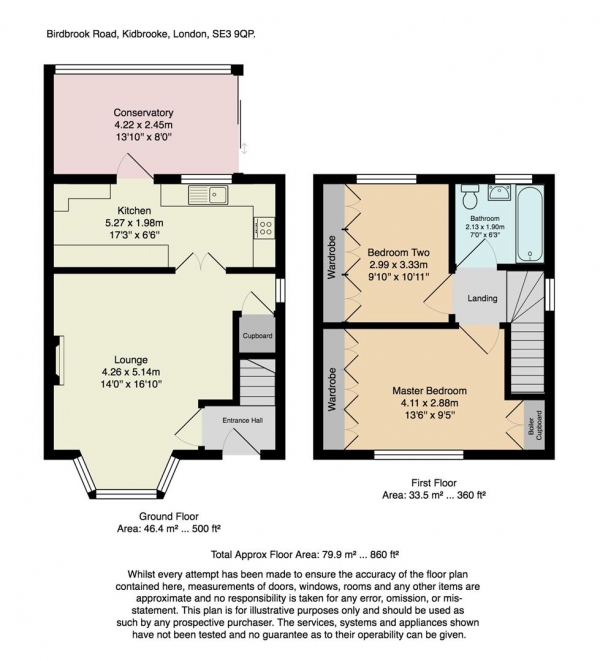 Floor Plan Image for 2 Bedroom End of Terrace House for Sale in Birdbrook Road, London