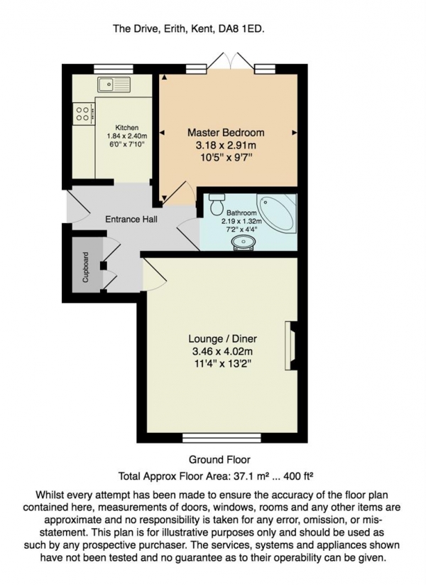 Floor Plan Image for 1 Bedroom Maisonette for Sale in The Drive, Erith