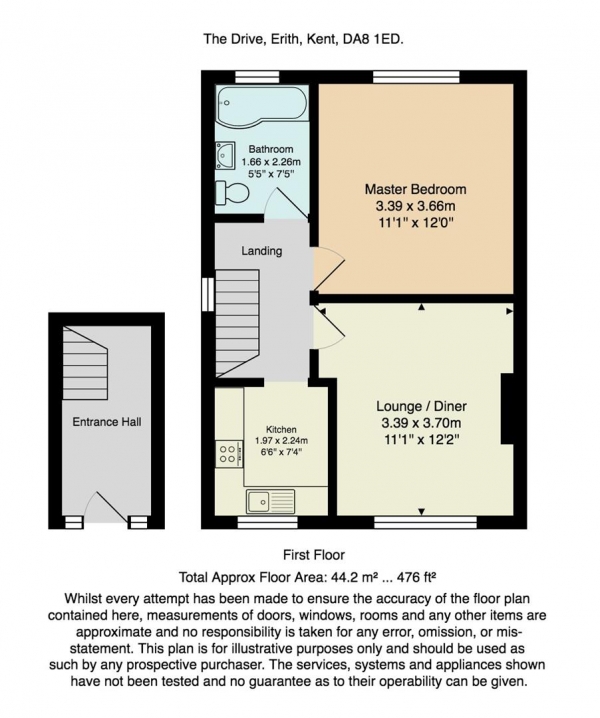 Floor Plan Image for 1 Bedroom Maisonette for Sale in The Drive, Erith