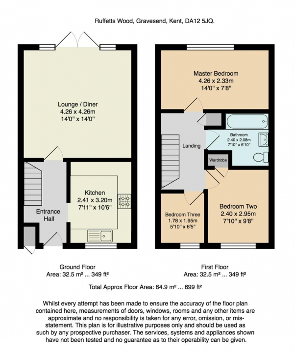 Floor Plan Image for 3 Bedroom End of Terrace House for Sale in Ruffets Wood, Gravesend