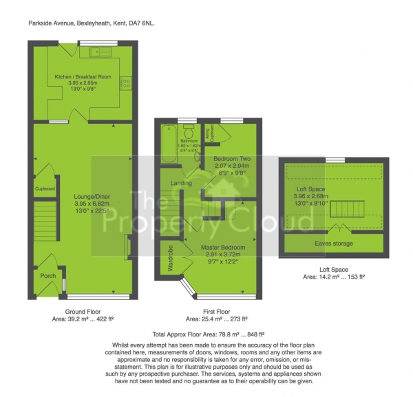 Floor Plan Image for 2 Bedroom Terraced House for Sale in Parkside Avenue, Bexleyheath