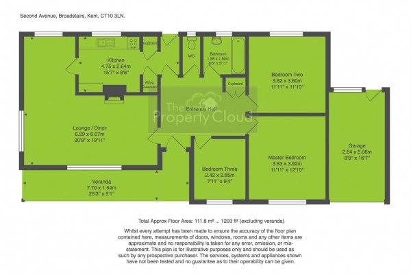 Floor Plan Image for 3 Bedroom Detached Bungalow for Sale in Second Avenue, Kingsgate, Broadstairs