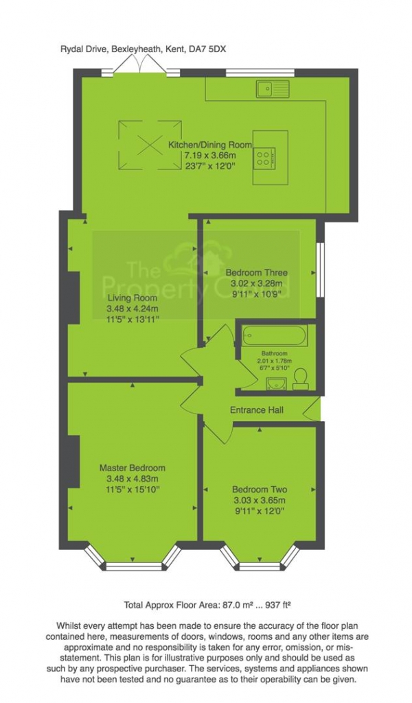 Floor Plan Image for 3 Bedroom Semi-Detached Bungalow to Rent in Rydal Drive, Bexleyheath