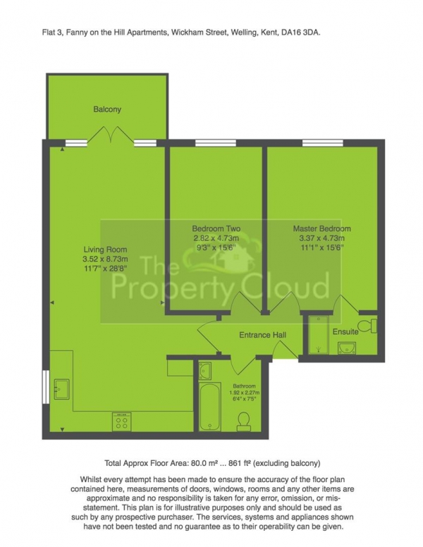 Floor Plan Image for 2 Bedroom Flat to Rent in Wickham Street, Welling