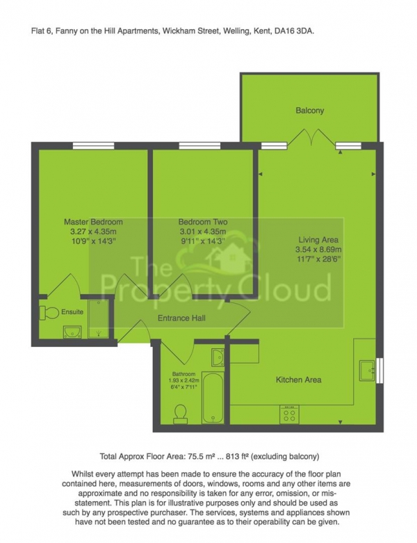 Floor Plan for 2 Bedroom Flat to Rent in Wickham Street, Welling, DA16, 3DA - £306 pw | £1325 pcm