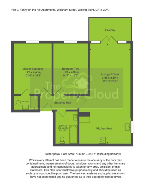 Floor Plan Image for 2 Bedroom Flat to Rent in Wickham Street, Welling