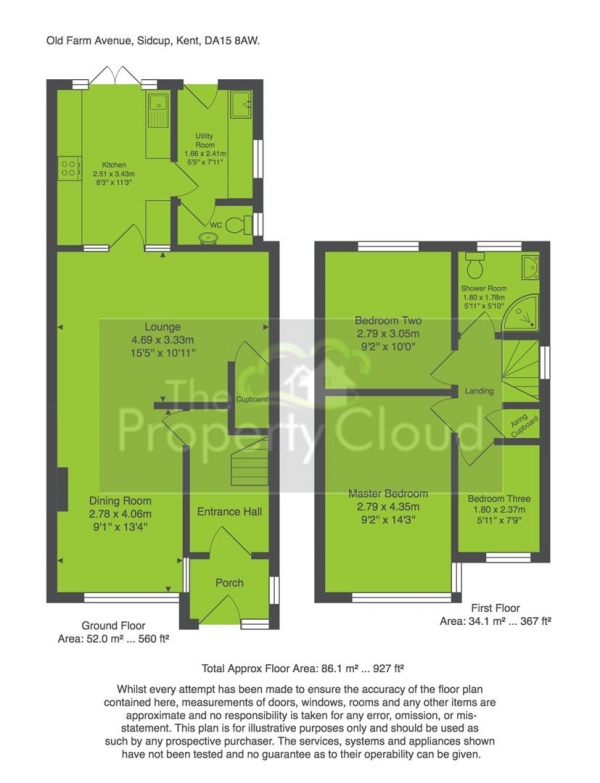 Floor Plan Image for 3 Bedroom End of Terrace House for Sale in Old Farm Avenue, Sidcup