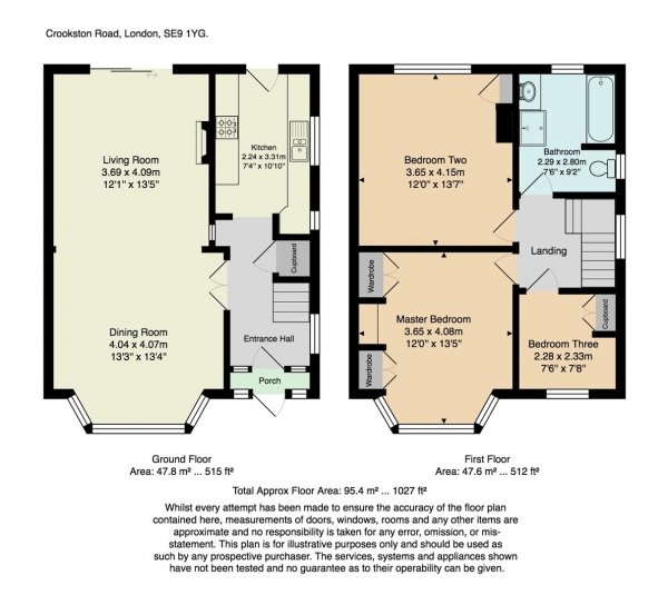 Floor Plan Image for 3 Bedroom Semi-Detached House for Sale in Crookston Road, London