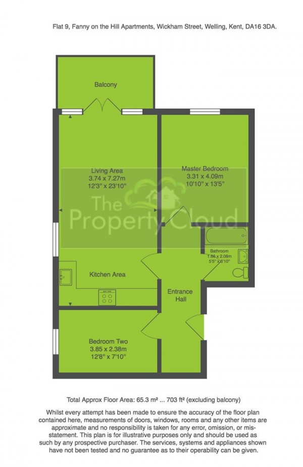 Floor Plan Image for 2 Bedroom Flat to Rent in Wickham Street, Welling