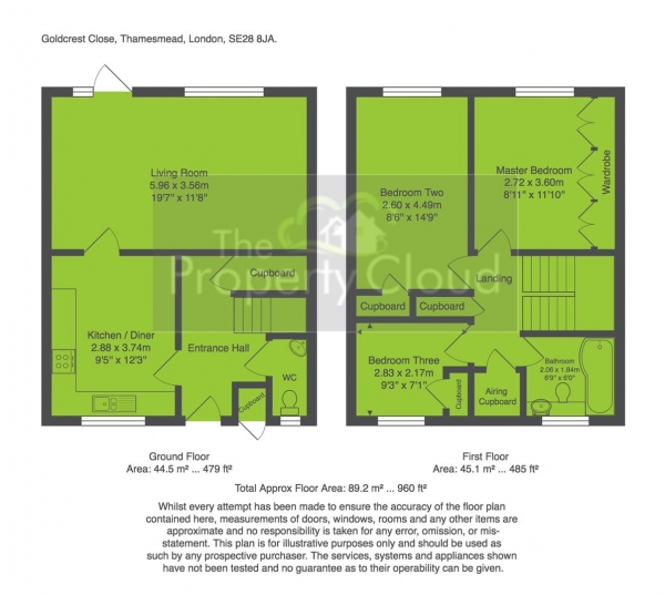 Floor Plan Image for 3 Bedroom End of Terrace House for Sale in Goldcrest Close, London