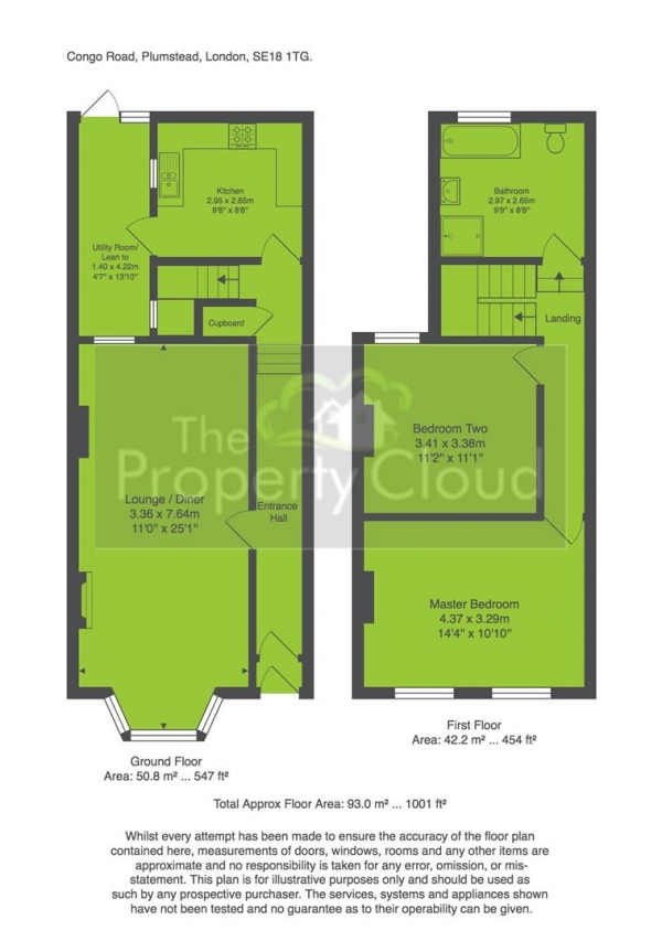 Floor Plan Image for 2 Bedroom Terraced House for Sale in Congo Road, London