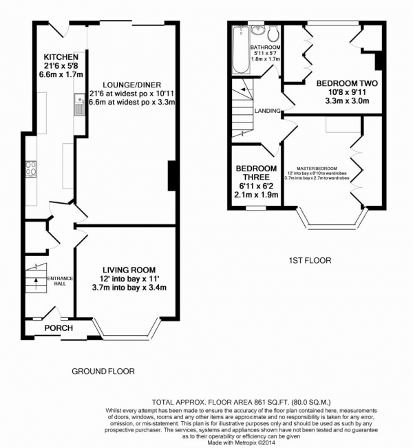 Floor Plan Image for 3 Bedroom Terraced House for Sale in Burnham Road, Dartford