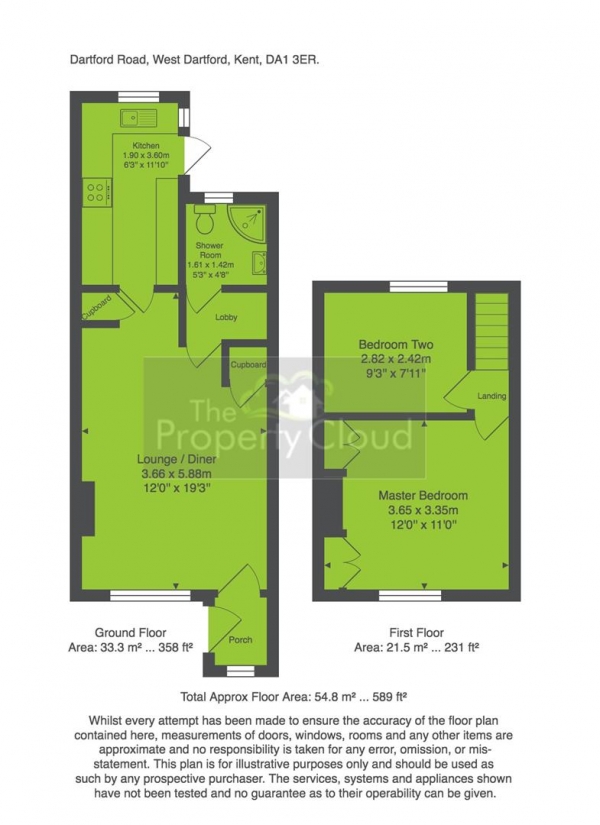 Floor Plan Image for 2 Bedroom Property for Sale in Dartford Road, Dartford