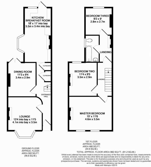 Floor Plan Image for 3 Bedroom Terraced House for Sale in Kirk Lane, London