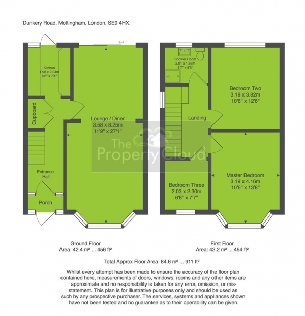 Floor Plan Image for 3 Bedroom Property for Sale in Dunkery Road, London