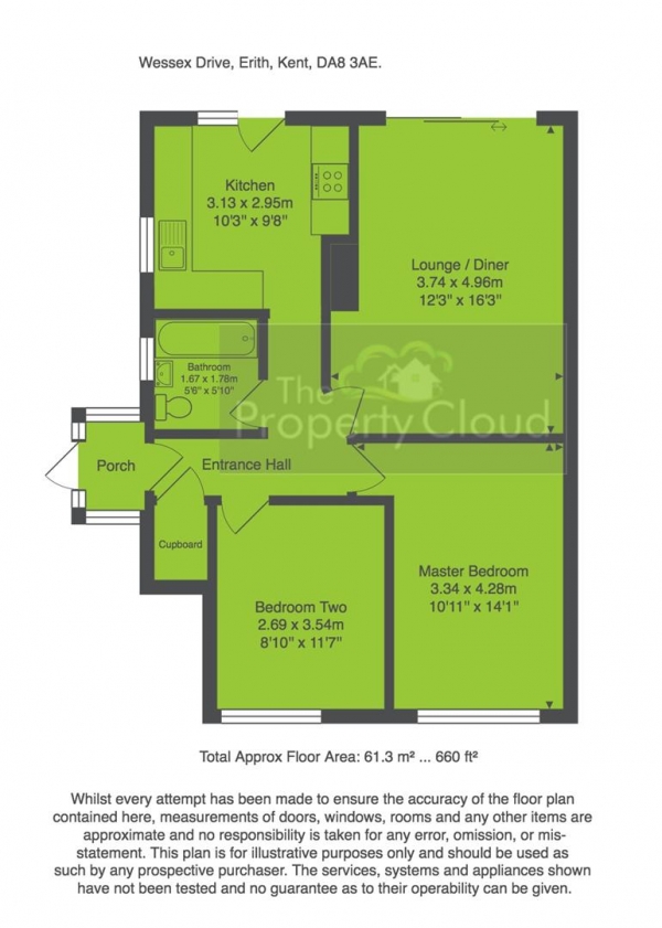 Floor Plan Image for 2 Bedroom Maisonette for Sale in Wessex Drive, Erith