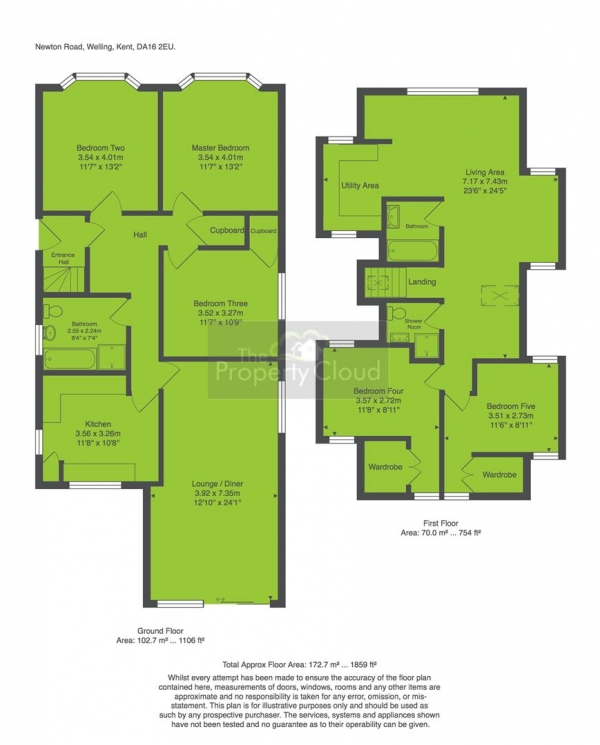 Floor Plan Image for 5 Bedroom Property to Rent in Newton Road, Welling