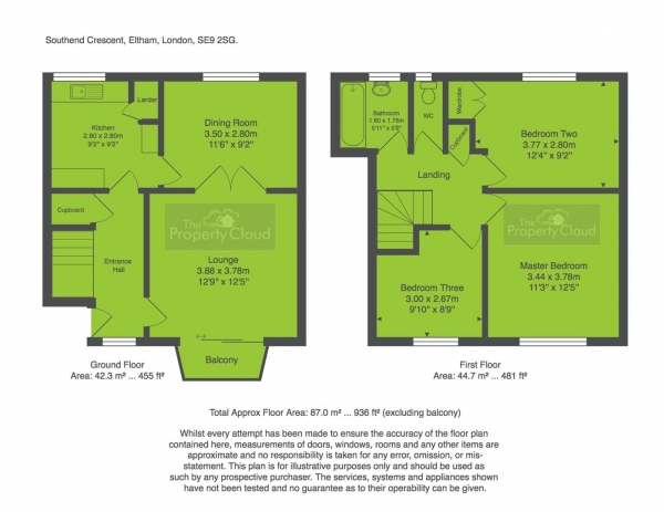 Floor Plan Image for 3 Bedroom Flat for Sale in Southend Crescent, London