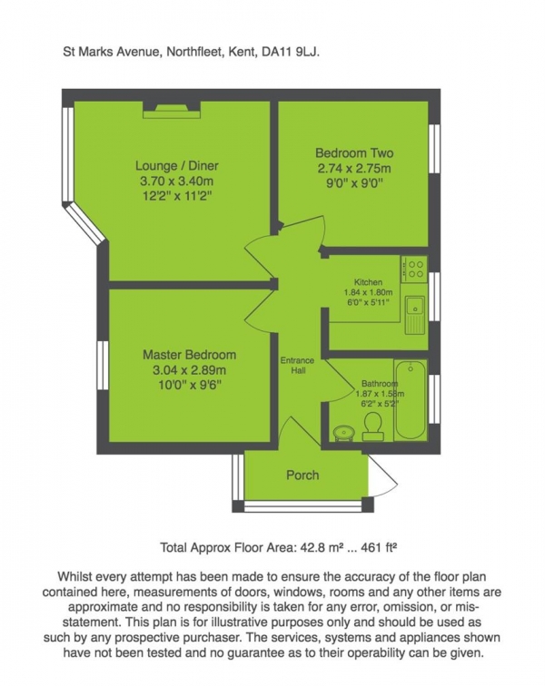 Floor Plan Image for 2 Bedroom Maisonette for Sale in St. Marks Avenue, Northfleet, Gravesend